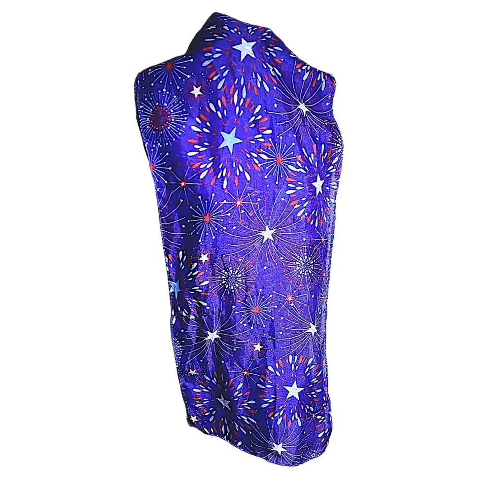 Vibrant Fireworks Patterned Polyester Semitransparent Scarf. 64